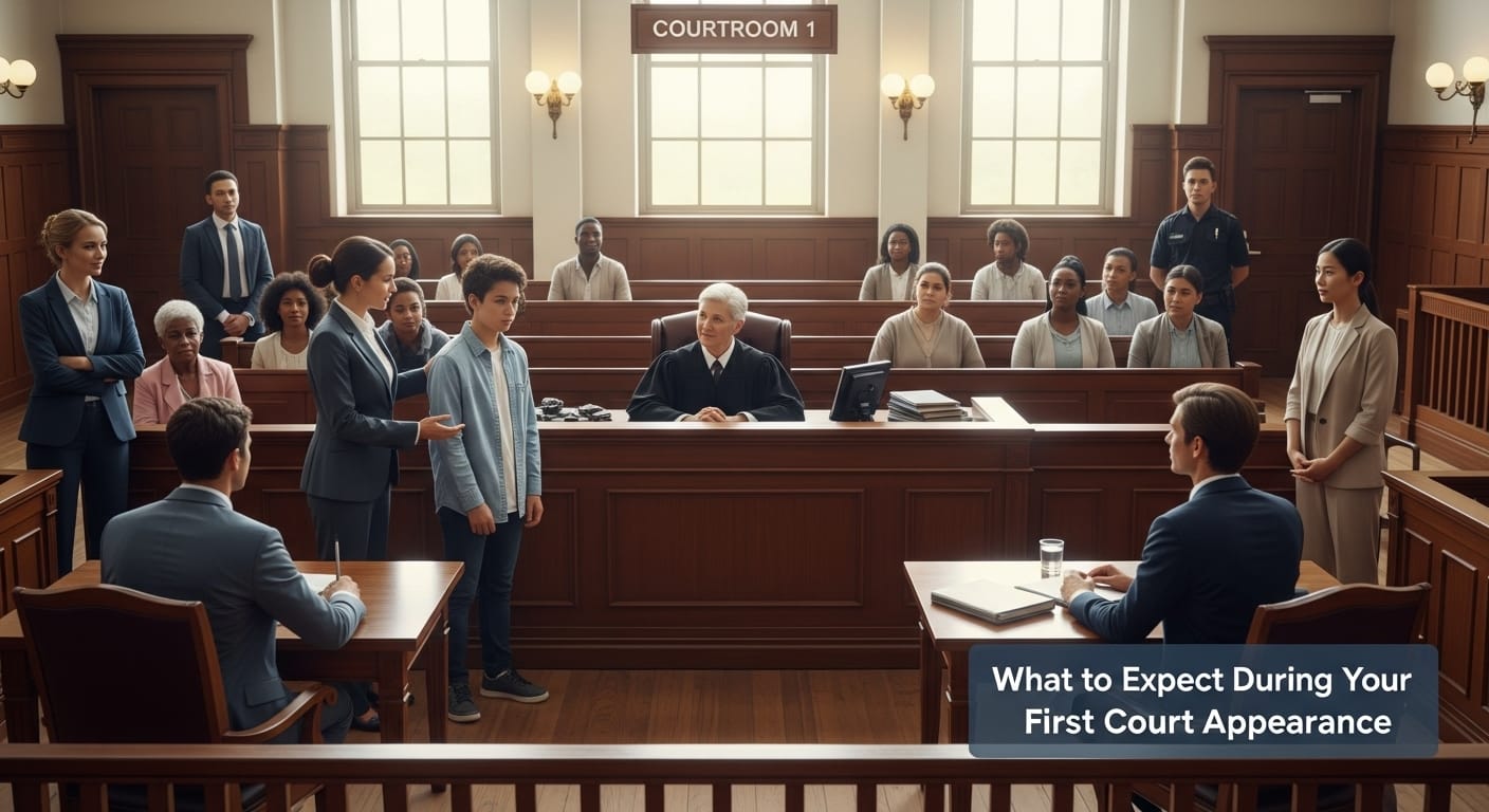 Arriving at the Courthouse