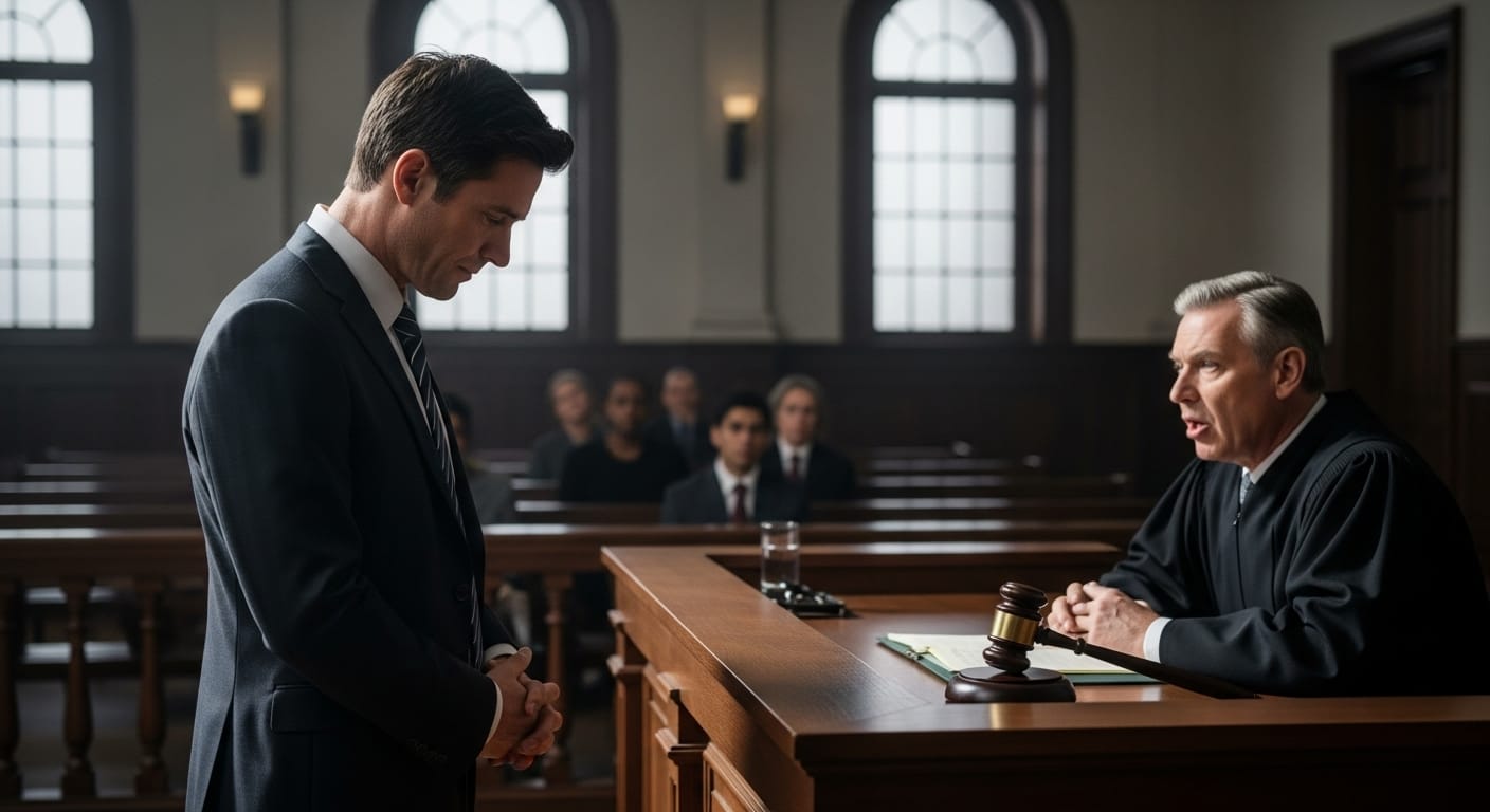 Man Listening to the Decision of the Judge