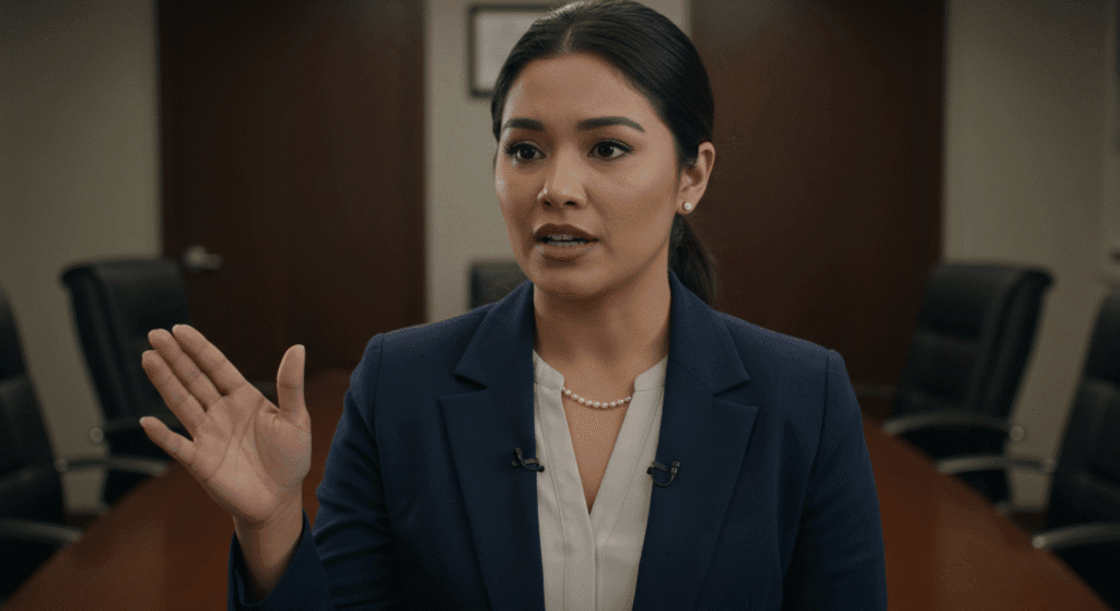 Woman Talking About Her Legal Rights to Sue