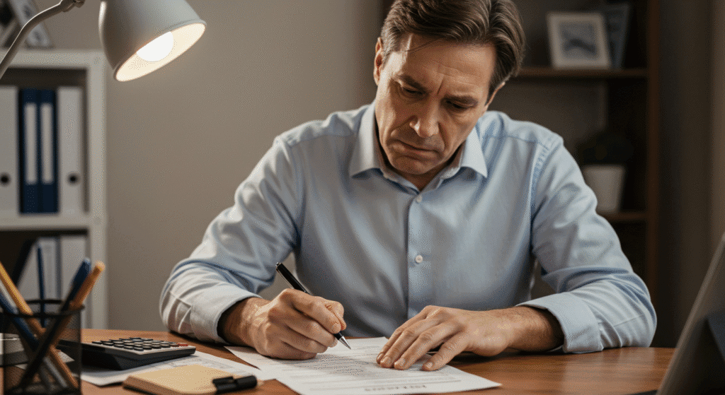 Man Filing an Insurance Claim