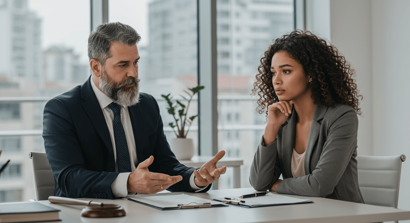 Lawyer Discussing Legal Case with Client