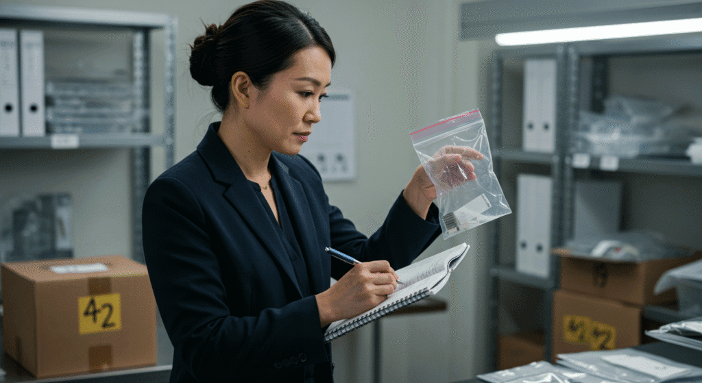 Woman Gathering Evidence for Court
