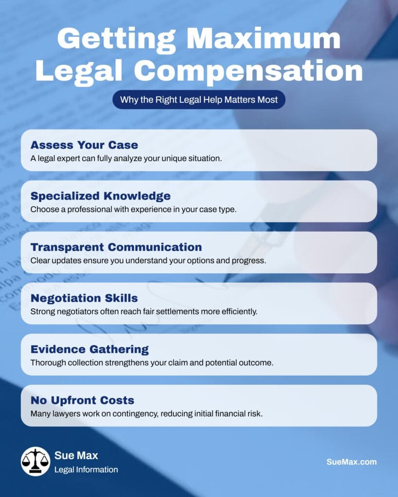 Getting Maximizing Legal Compensation - Hiring the Right Professionals - Infographic