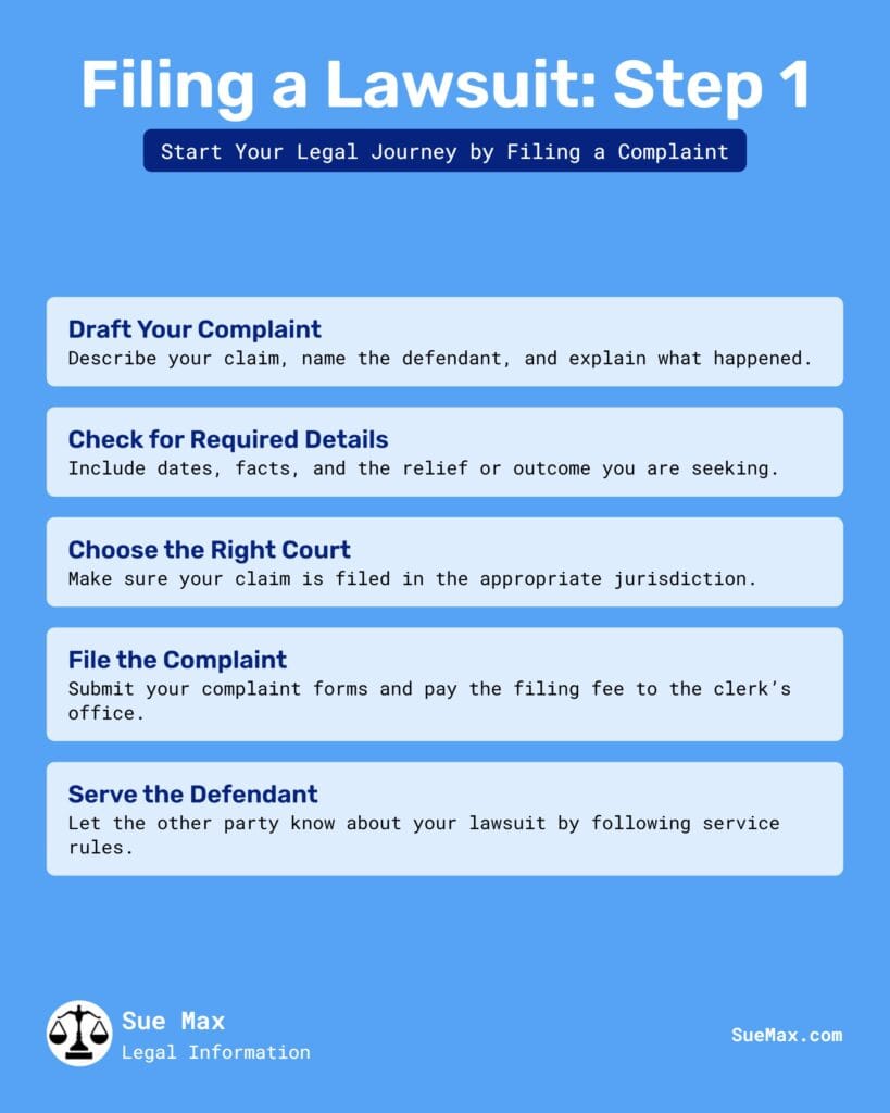 Filing a Lawsuit - Filing Your Complaint - Infographic
