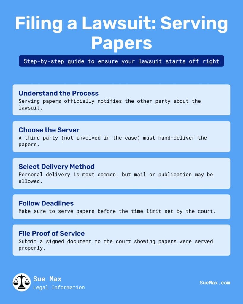 Filing a Lawsuit - Serving Papers - Infographic