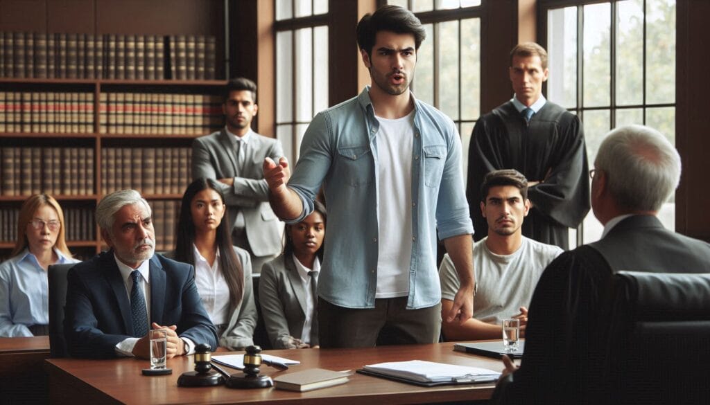 A Man Arguing His Legal Rights