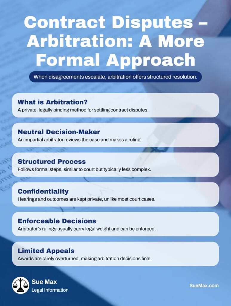 Arbitration in Contract Disputes - Infographic
