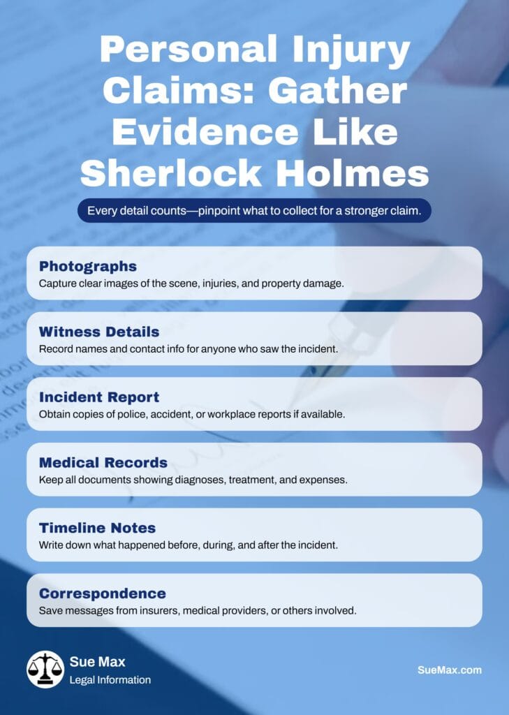 Gather Evidence for Personal Injury Cases - Infographic