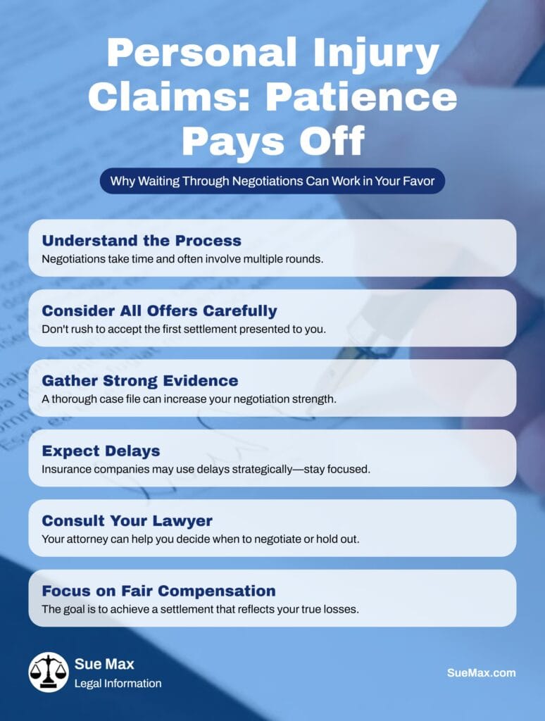 Personal Injury Claims - Be Patient During Negotiations - Infographic