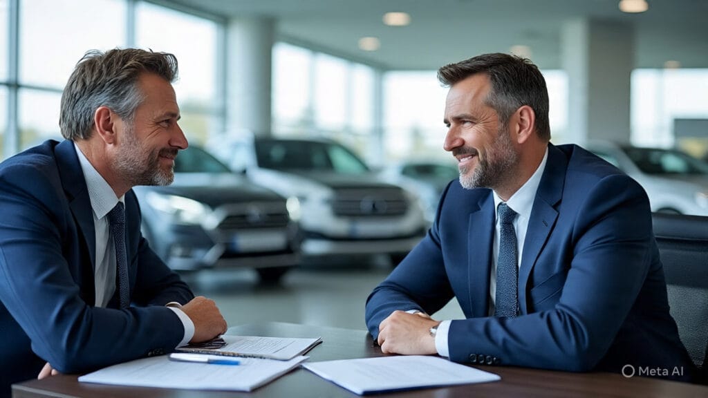 Car Salesman in Negotiation with a Customer